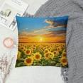 thumbnail image 2 of Creowell Sunflowers Fashion Style Dirt-Resistant Throw Pillow Covers Short Plush Square Design for Couch Sofa Bed Living Room Bedroom - High-Quality 1PC 24x24in, 2 of 5