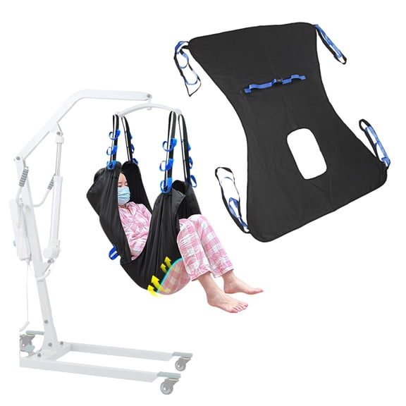 Patient Lift Sling - Full Body Sling for Toileting - Transfer Sling for Elderly and Disabled - Transfer Belt Sit to Stand Patient Lifting & Positioning Devices for Home Use (Large)