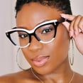 thumbnail image 6 of Women Cat Eye Anti-blue Light Reading Glasses 1.75 Classic Two-tone Trendy Readers +1.75, 6 of 7