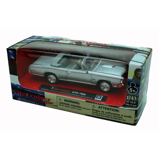 1966 Pontiac Gto Convertible Silver New Ray 457 1 43 Scale Diecast Model Toy Car Walmart Com