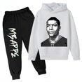 thumbnail image 2 of 2024 Ropa para niños CALIENTE Conjunto de sudadera con capucha para niños más pantalones de sudadera Conjunto de 2 piezas para niños y niñas Mbappe Avatar Estampado Bebé Niña, 2 of 5