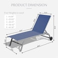 thumbnail image 5 of Chaise Lounge Outdoor Set of 2, Lounge Chairs for Outside with Wheels, Outdoor Lounge Chairs with 5 Adjustable Position, Pool Lounge Chairs for Patio, Beach, Yard, Deck, Poolside, 5 of 5