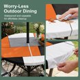 thumbnail image 5 of Round Outdoor Tablecloth with Umbrella Hole and Zipper, Burnt Orange Black Grey Tablecloth with Elastic Waterproof, Modern Irregular Geometric Abstract Patio Table Covers for 55" - 60" Pool Tables, 5 of 9
