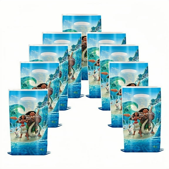 20Pcs Maui Waialiki Anime Cartoon Theme Party Gift Bags, Handheld Favor Candy Bags with Carry Handle for Birthday Party Decorations Supplies