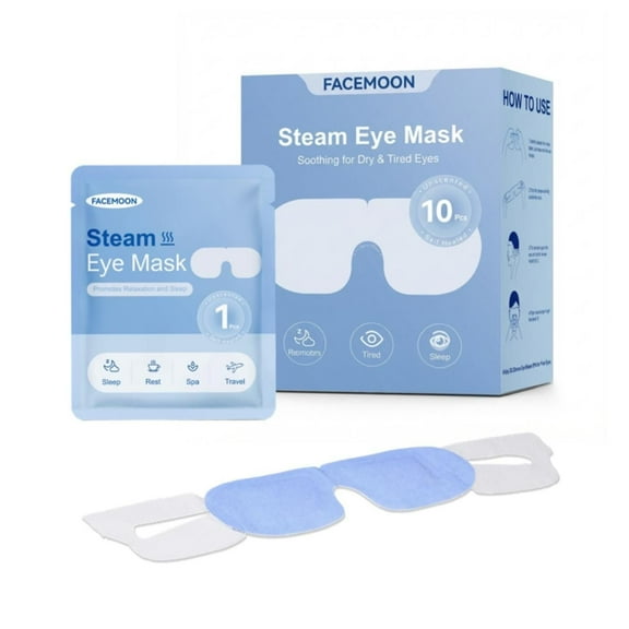 FACEMOON Steam Eye Mask 45 Minutes Gentle Heat for Eye Comfort Improved Sleep Relaxation Therapy