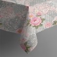 thumbnail image 4 of Pioneer Flower Floral Print Pattern Rectangle Tablecloth 60"x102", Waterproof Polyester Table Cloth, Wipeable Spillproof for Dining Camping Indoor Outdoor, 4 of 6
