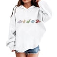 thumbnail image 2 of WAYUTE Girls Sweatshirt Kids Child Oversized Letter Graphic Hoodies Long Sleeve Soft Blend Fashion Fall Outfits Casual Holiday,White,Size 3-4 Y, 2 of 4