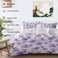 thumbnail image 4 of Purple Flower Bedding 3 Piece Duvet Cover Set Twin Size, Ombre Botanical Watercolor Floral Spring Soft Microfiber Comforter Cover with Zipper Closure & Pillowcases, FadeResistant Quilt Cover, 4 of 9