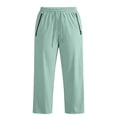 thumbnail image 5 of Women's Plus Size Lightweight Hiking Joggers, Stretch Active Pants, Quick Dry Water-Resistant Athletic Pants for Women, Stretch Drawstring Active Joggers with Zipper Pockets Light Green, 5 of 5
