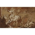 thumbnail image 2 of Jean-Baptiste Deshays 14x10 Black Ornate Wood Framed Double Matted Museum Art Print Titled: Tobias Burying the Dead (1763-1765), 2 of 5
