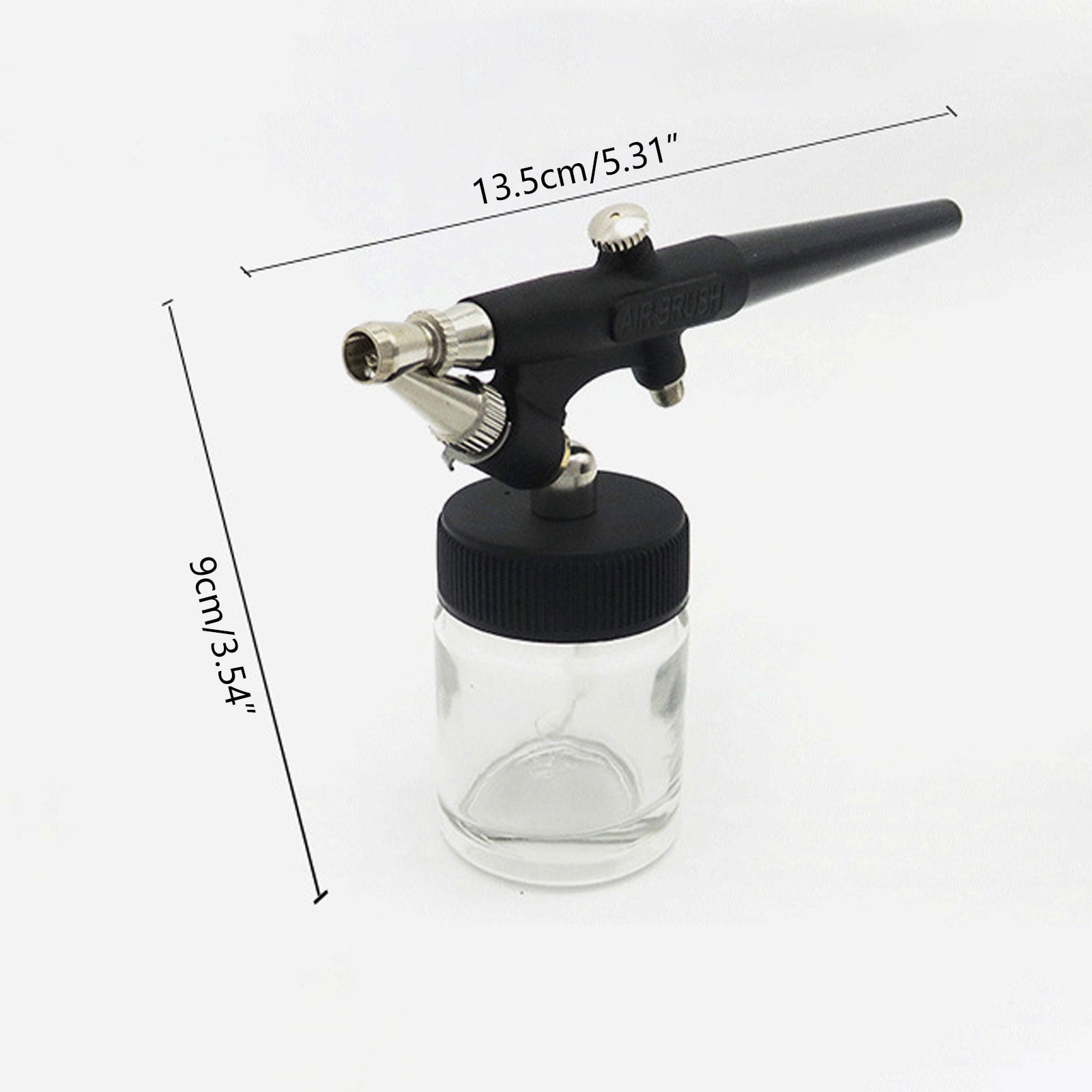 Airbrush Kit Mini Single Action Air Brush Set Siphon Feed 0.8mm Paint for w/ Hose 22cc Fluid Cups for Makeup H