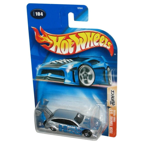Hot Wheels Tech Tuners 5/5 (2003) Silver Ford Focus Toy Car #104