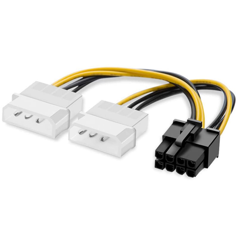 Dual Molex 4Pin to 6Pin PCI Express PCI-E VGA Card Power Cable Adapter Wire 