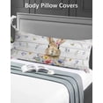 thumbnail image 4 of Bunny Easter Body Pillow Case Cover - Microfiber Bed Throw Pillow Covers, Spring Floral Pastoral Wooden Decorative Lumbar Pillow Cover with Envelope Closure for Sofa/Travel 20"x54", 4 of 6