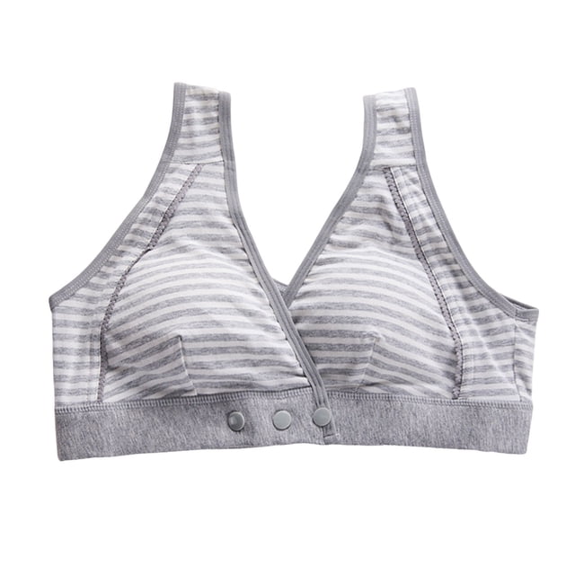 PEASKJP Nursing Bras with Support Supportive Comfort Wireless Push Up Shaping Bra, Dark Gray L