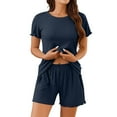 thumbnail image 5 of Otvok Womens Home Set Casual Short-Sleeve Top and Shorts Pajama Set with Pockets, 5 of 6