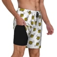 thumbnail image 2 of Yiaed Cute Little Bee Print Mens Swim Trunks Bathing Suit Compression Liner Beach Swim Shorts Swimwear Quick Dry Zipper Pocket No-Chafing Board Short-3X-Large, 2 of 6