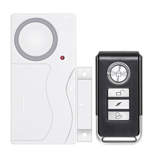 Alarma para puertas y ventanas - Alarma antirrobo inalámbrica con control remoto, fácil de instalar, 105 db muy fuerte (incluye 1 alarma y 1 control remoto) 85 mm TUNC Sencillez