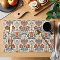 thumbnail image 2 of Boho Floral Placemats Set of 12 Farmhouse Vintage Red Blue Flower Plant Place Mats Indoor Wipeable Table Mats Washable Cloth Dining Table Placemats for Kitchen Holiday Party Home Decor 13x19 Inch, 2 of 9