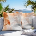 thumbnail image 4 of Abstract Oil Painting Outdoor Pillow Covers Pack of 2 Orange White Watercolor Modern Art Waterproof Throw Pillow Covers Decorative Cushion Cases for Patio Garden Tent Balcony Couch 26x26 inch, 4 of 8
