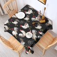 thumbnail image 2 of Black Chicken Rooster Pattern Square Tablecloth,Waterproof Square Table Cover,Wipeable Spillproof Washable Table Cover for Home Kitchen Party Decor 52"x52"(132x132cm), 2 of 6