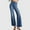 Blue, variant on Women's Jeans High Rise Wide LegCasual Large Pocket High Waist Versatile Straight Tube Loose Wide Leg Denim Pants