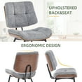 thumbnail image 4 of Dining Chairs Set of 4, Mid-Century Modern Kitchen & Dining Chairs, Fabric Upholstered Accent Chair with Metal Legs, Walnut Style Armless Side Chairs for Guest Reception Waiting Room, Gray, 4 of 8