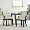 thumbnail image 6 of GDF STUDIO Monita Indoor Contemporary Upholstered Birch Wood Dining Chairs, Set of 2, Beige Fabric and Walnut, 6 of 7