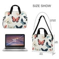 thumbnail image 3 of FORMRS 16" Laptop Bag Carrying Sleeve Case with Handle Travel Shoulder Briefcase, Beige Butterflies, 3 of 8