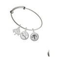 thumbnail image 2 of Delight Jewelry Silvertone Domed Black OT Silvertone Let Things Go Tree Charm Bangle Bracelet, 2 of 4