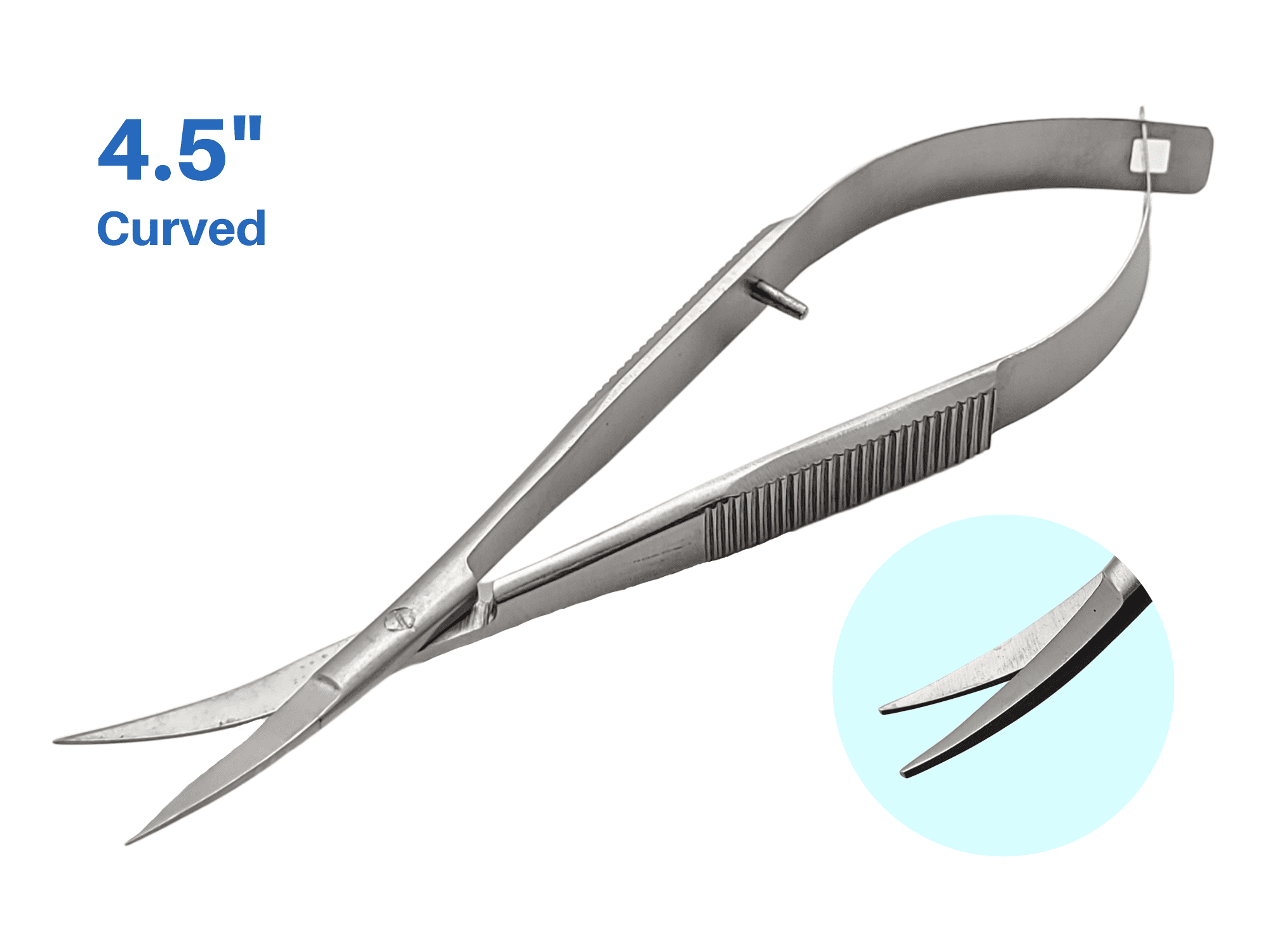 Spring Action Squeeze Scissors 4.5 inches Curved Silver Color by Wise ...