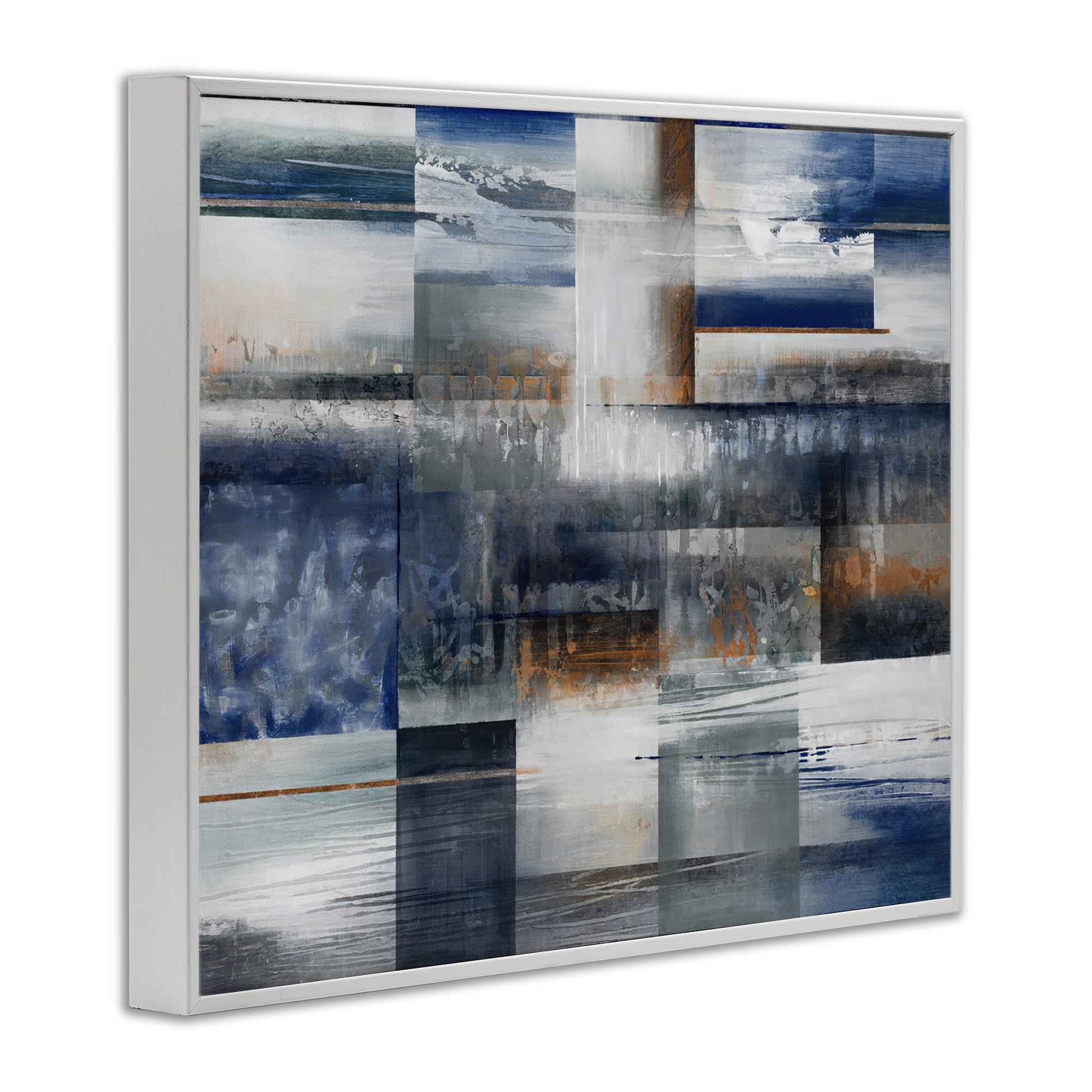 Stupell Industries Nautical & Nature Collage Abstract Painting White Framed Art Print Wall Art, 20 x 16