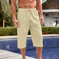 thumbnail image 2 of Riforla Summer Slim Cropped Pants Oversized Wide Leg Men's Hop Sports Casual Shorts Men Pants Beige XXXL, 2 of 7