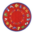 thumbnail image 2 of Joy Carpets 1449E-02 ABC Animals Red 7 ft.7 in. Round  WearOn Nylon Machine Tufted- Cut Pile Educational Rug, 2 of 2