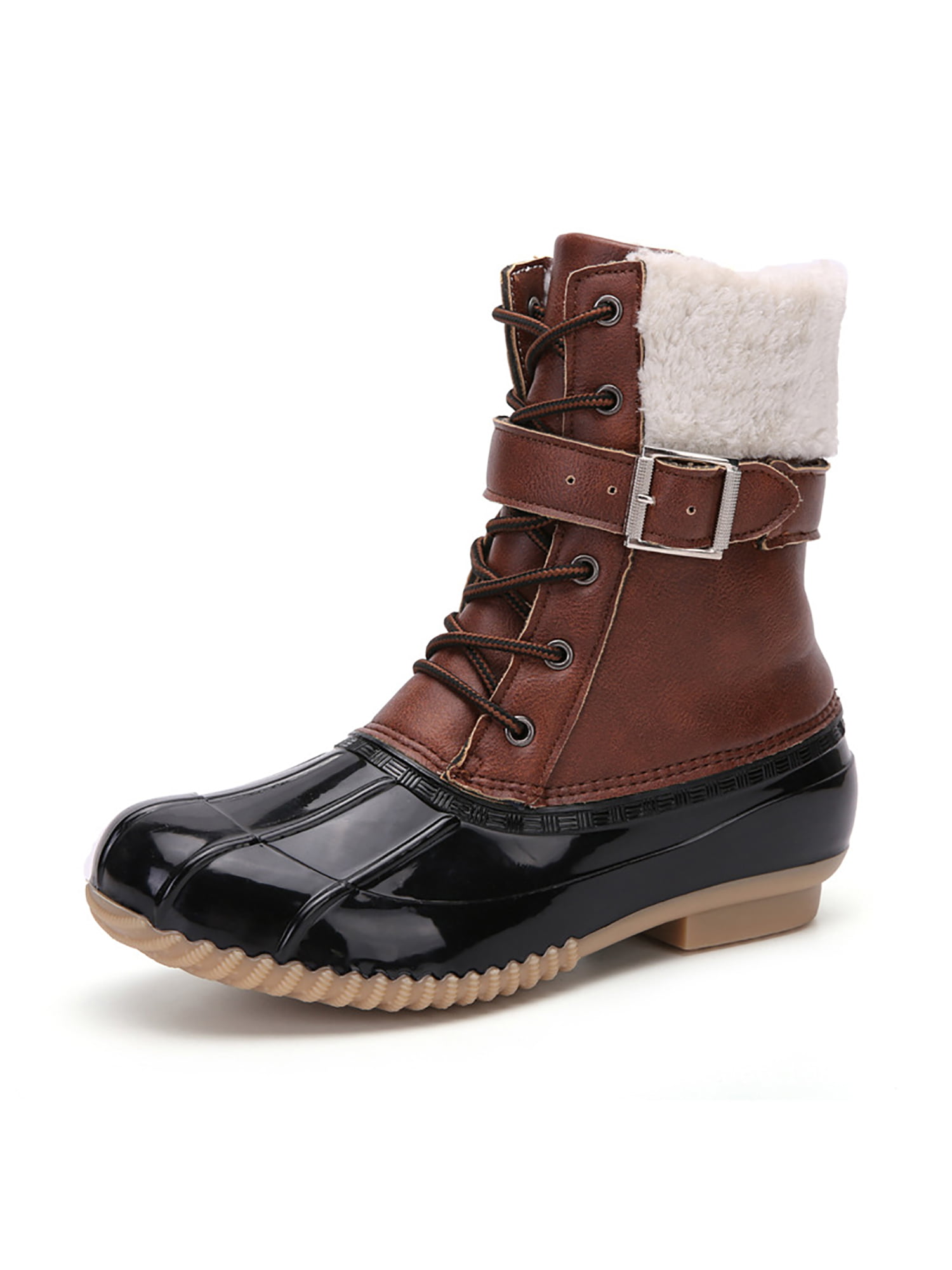Women Ankle Muck Boots Ladies Stable Yard Front Lace Up Winter Warmth Snow Shoes 