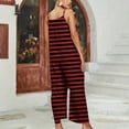 thumbnail image 4 of ABATAB Jumpsuits for Women Casual Sleeveless Striped Rompers One Piece Summer Wide Leg Overalls Beach Vacation Outfits, 4 of 4