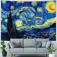 thumbnail image 4 of ONETECH Starry Night Tapestry Vincent Van Gogh Tapestry Oil Painting Tapestry Abstract Stars Wall Art Tapestries Aesthetic Hippie Moon Tapestry Glow in The Dark Tapestry Wall, 4 of 6