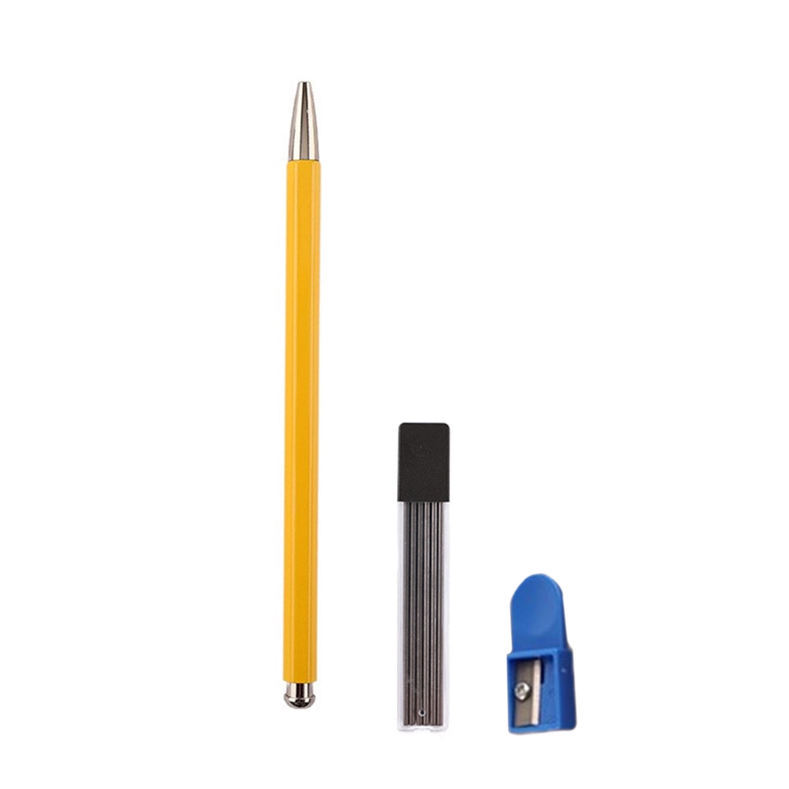 Metal Everlasting Pen with Sharpener & Refills, Ergonomic Handle Metal Mechanical Pencil Student Drawing Pen Sketch Pen