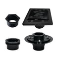 thumbnail image 5 of Kingston Brass BSFK6310MB Watercourse 4-Inch Brass Square Grid Shower Drain with Hair Strainer and Base Flange in Matte Black, 5 of 5