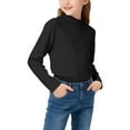 thumbnail image 2 of talentlend Girls Turtleneck T Shirt Fleece Base Layer Undershirt Mock Neck Thermal Casual Solid Color Tee Tops, 2 of 7