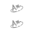 thumbnail image 4 of Minnieouse Anillo abierto con letras mayúsculas, anillos reutilizables seguros para mujer, para interiores y exteriores, viajes, oficina, Carta a 2piezas, 4 of 6