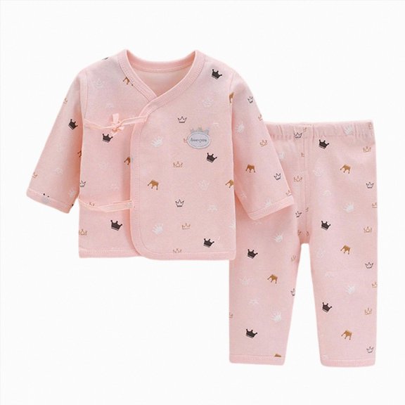 Gubotare Toddler Pajamas Trendy Pajamas for Girls 2-Piece Soft Long Sleeve & Pants PJ Set Jammies 3 6 Months (Pink,3-6 Months)