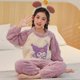 thumbnail image 1 of Pijamas de Anime Sanrios Kuromi Cinnamoroll My Melody para niños, Pochacco Kawaii, terciopelo Coral lindo, ropa de casa gruesa para niños y niñas, Invierno, 1 of 4