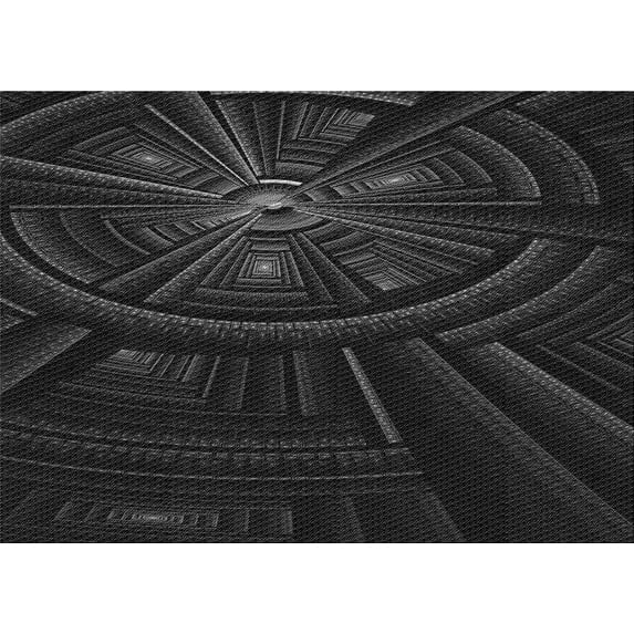 Ahgly Company Indoor Rectangle Patterned Night Black Area Rugs, 5' x 7'