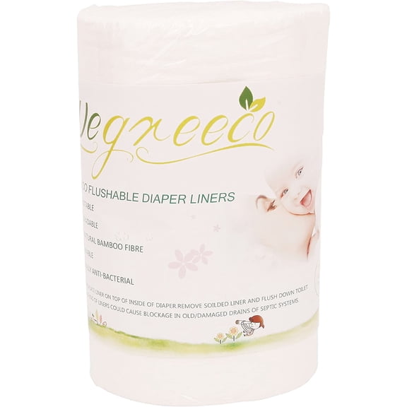 Wegreeco 100% Bamboo Diaper Liners, 100 Sheets