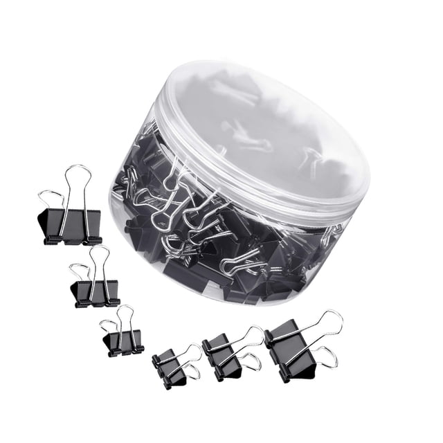 Bewildely Clip de suministros de oficina de 150 piezas, accesorios para estudiantes resistentes al desgaste, organizador de papel, Clips para carpetas de Almacenamiento y organización del hogar Negro Bewildely HA062971-03