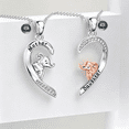 thumbnail image 4 of Mother Daughter Matching Heart Pendant Necklace 925 Sterling Silver Elephant Necklace for Women Mom Gifts Jewelry, 4 of 10