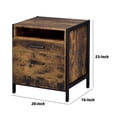 thumbnail image 6 of Nat 23 Inch Rustic Wood Nightstand, 2 Drawers, Brown and Black, 6 of 6
