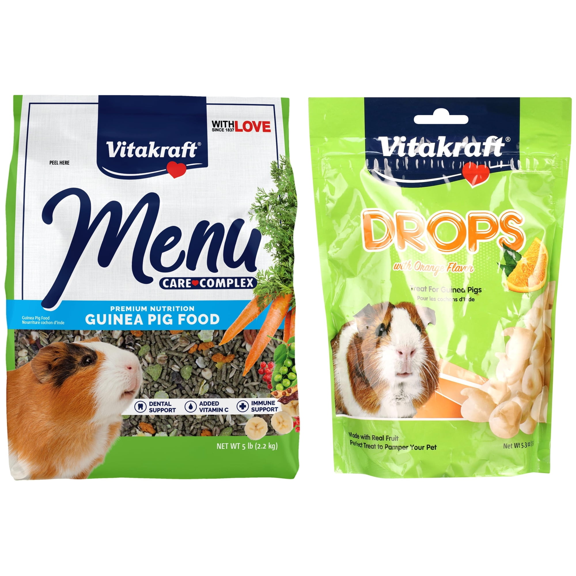Vitakraft Premium Guinea Pig Feed and Yogurt Treat Bundle