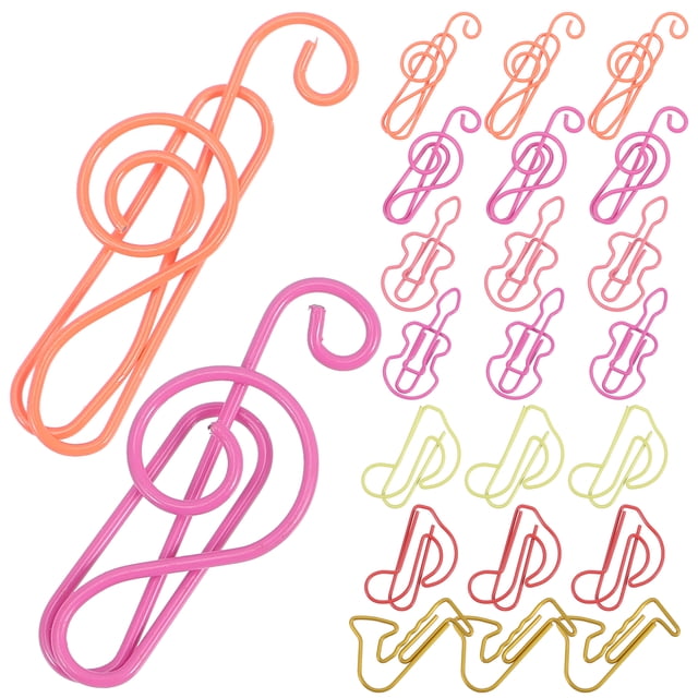 60pcs Music Note Clips Metal Paper Clip Student Marking Clip Paper Clips Musical Notes Style Type